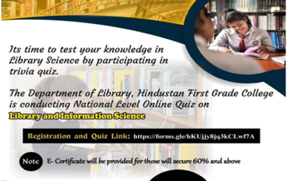 National level online quiz on Library and Information Science