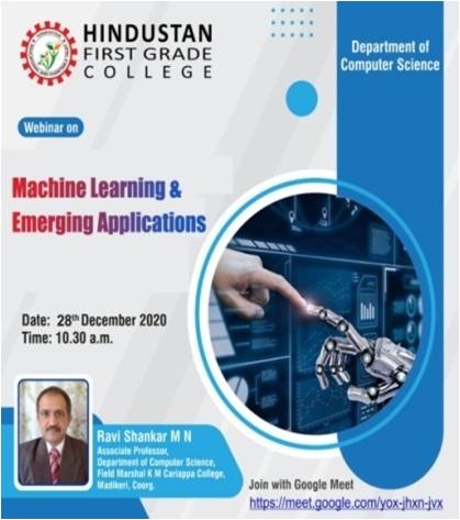 WEBINAR ON “MACHINE LEARNING & EMERGING APPLICATIONS”