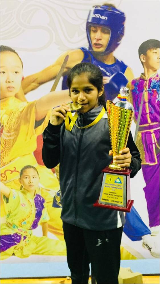WON GOLD MEDAL IN STATE LEVEL WUSHU EVENT