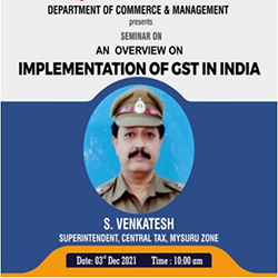 SEMINAR ON AN OVERVIEW ON IMPLEMENTATION OF GST IN INDIA