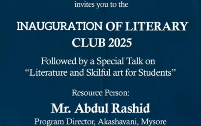 LITERARY CLUB INAUGURATION