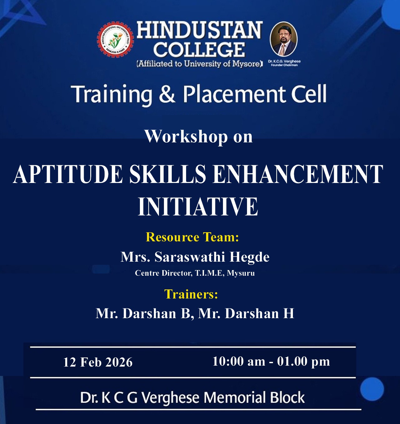 A WORKSHOP ON APTITUDE SKILL ENHANCEMENT A WORKSHOP ON APTITUDE SKILL ENHANCEMENT